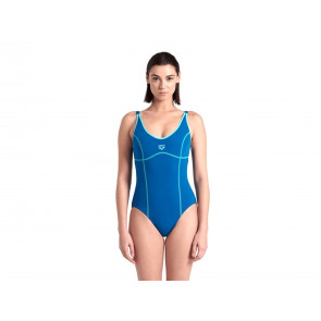ARENA COSTUME NUOTO PISCINA DONNA  005974 680  W TANIA CLIP BACK SWIMSUIT BLUE COSMO/WATER